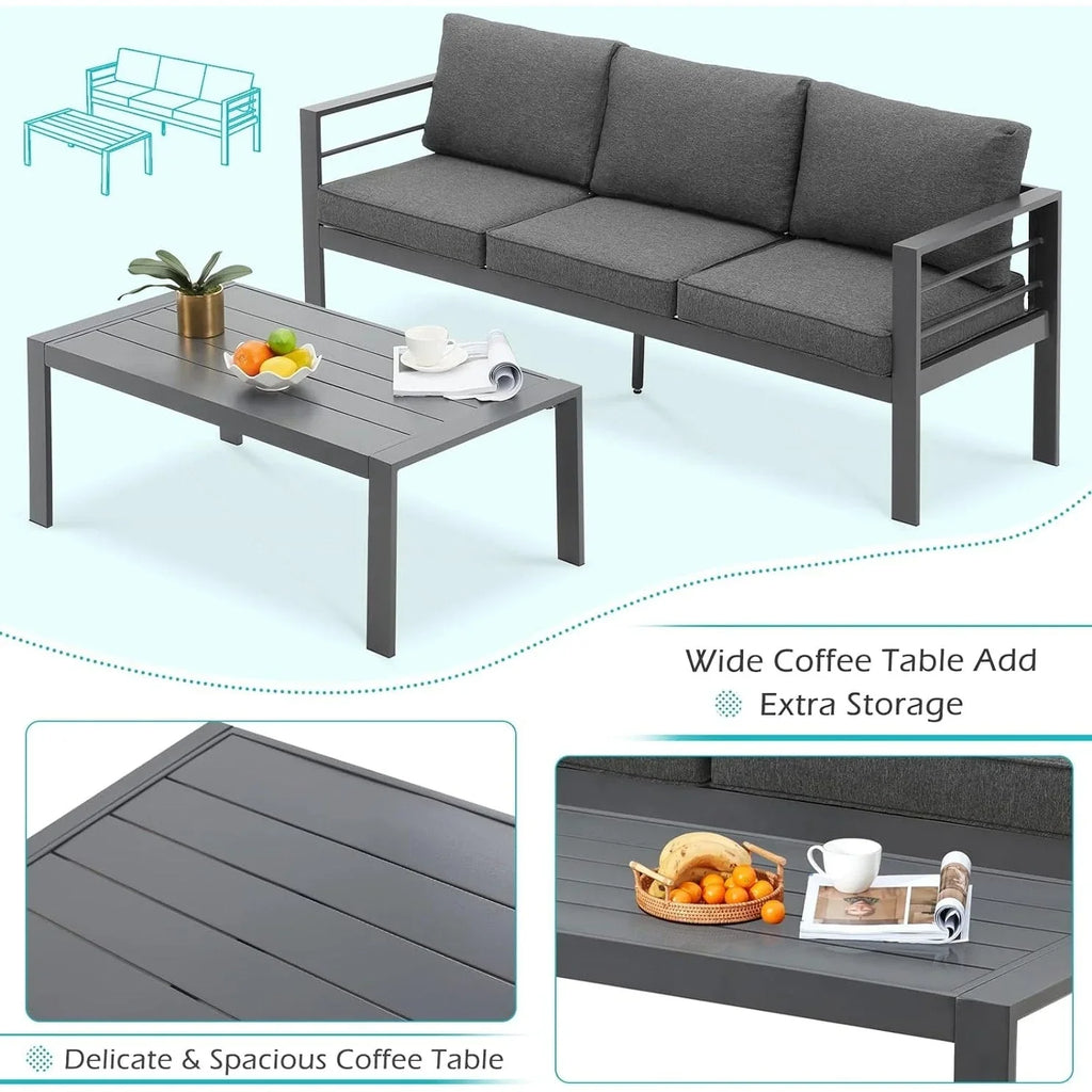 AECOJOY Ensemble de 7 Meubles de Jardin en Aluminium pour Extérieur