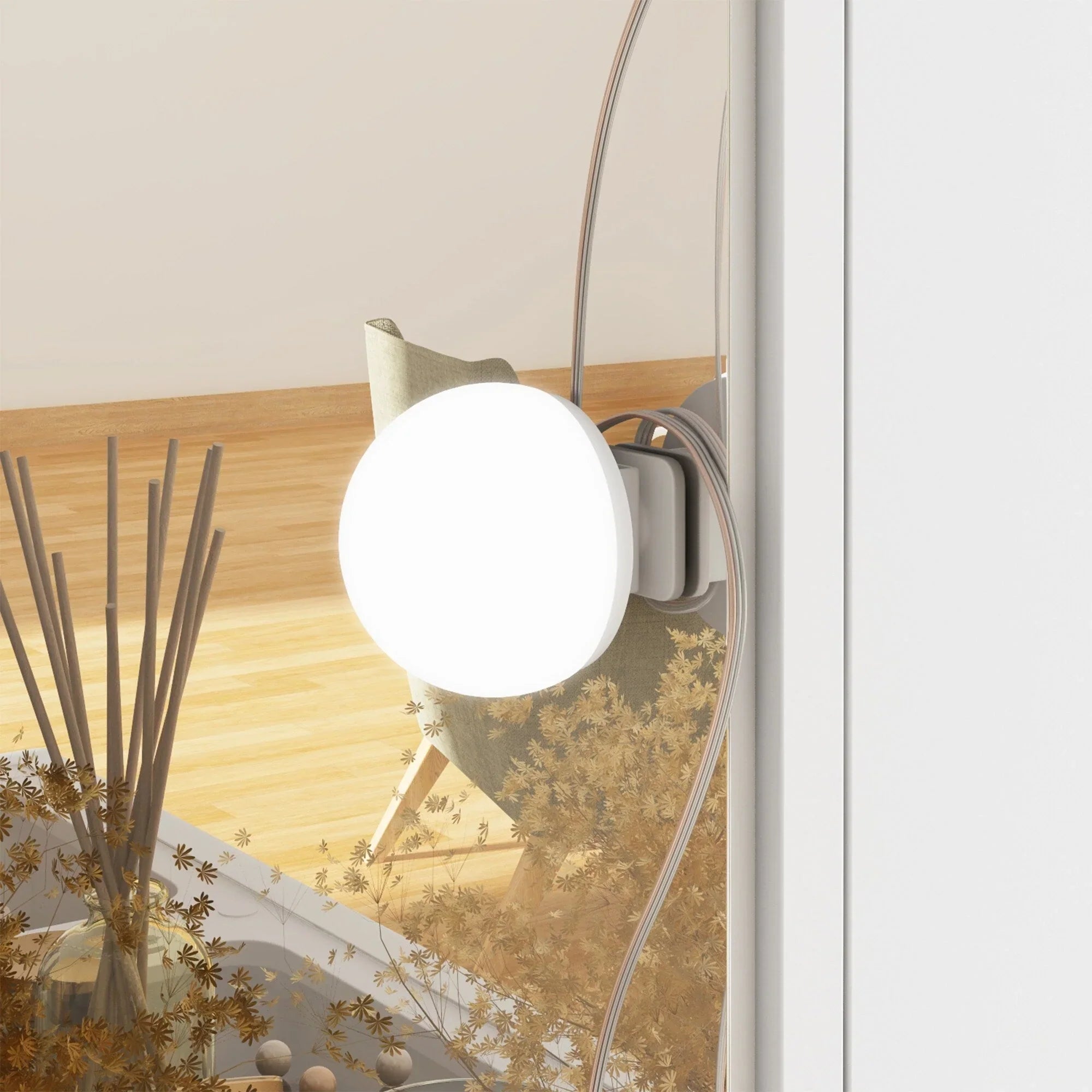 Coiffeuse avec miroir triptyque éclairage certifié et plateau en verre