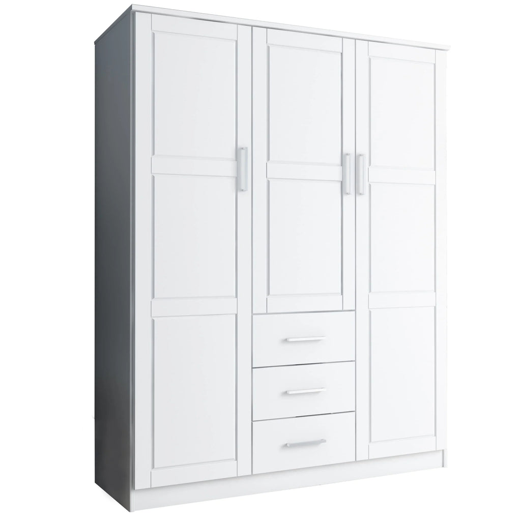 Palace Imports Armoire Cosmo 3 portes 100 % bois massif avec portes en bois massif ou portes miroir