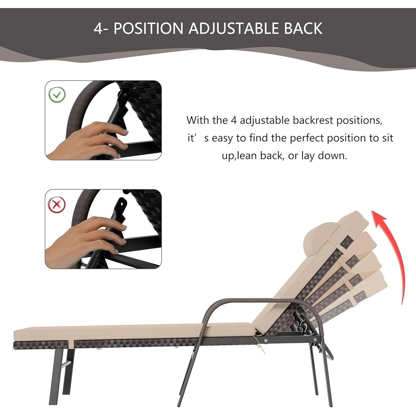 Ensemble de 3 chaises longues d'extérieur Kullavik