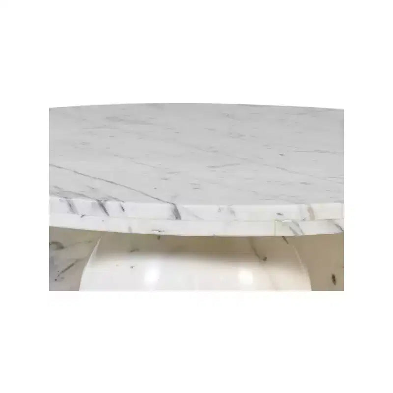Table basse ronde en marbre avec pieds sphériques, multicolore, 4-6 places