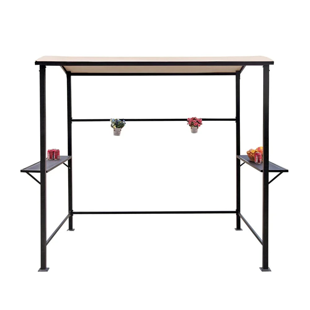 Abri barbecue en acier avec auvent, 1,5 x 2,4 m