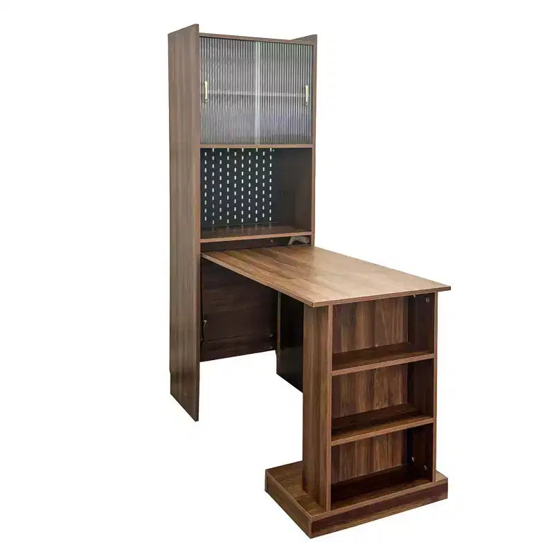 Table d'étude pliante moderne en bois GDFStudio Sinclair 36 avec rangement