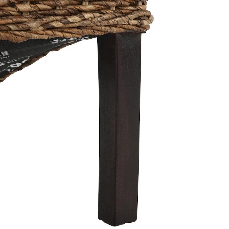 Lot de 2 chaises de salle à manger en osier naturel 48L x 56P x 104H cm, style bohème côtier