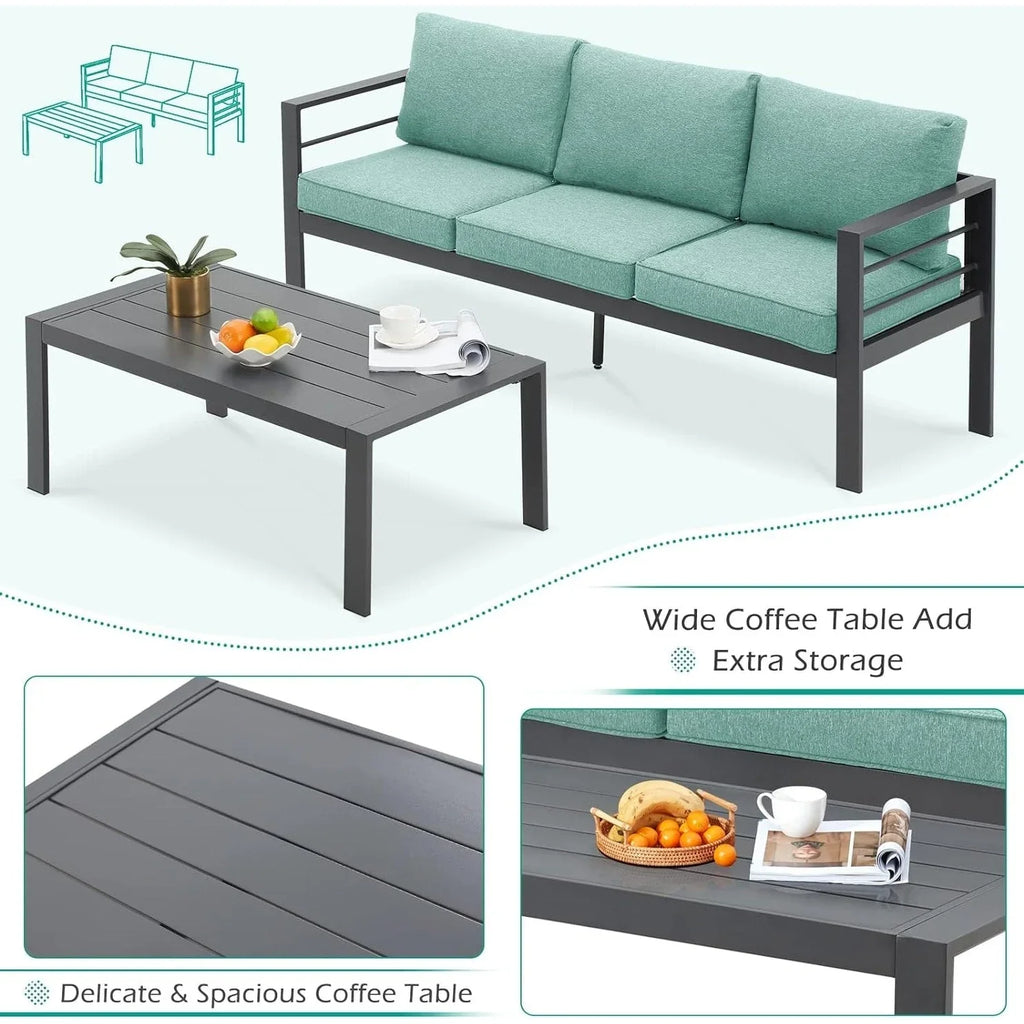 AECOJOY Ensemble de 7 Meubles de Jardin en Aluminium pour Extérieur
