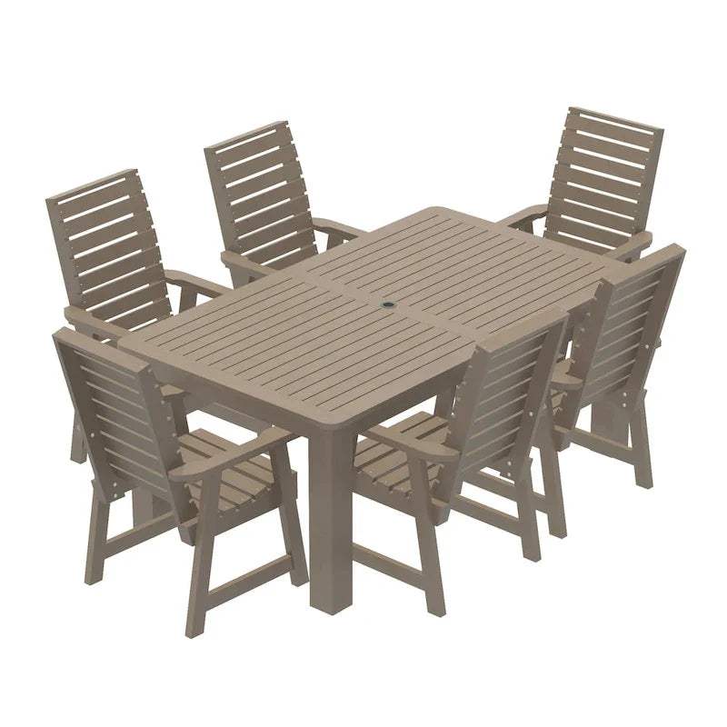 Ensemble de salle à manger d'extérieur 7 pièces HIGHWOOD PROFESSIONAL 42x72