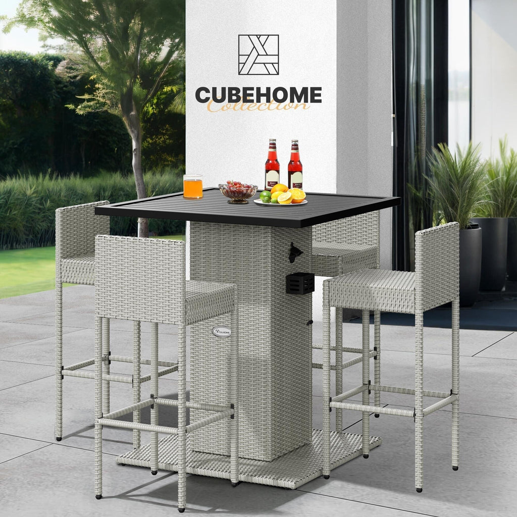 Ensemble de bar extérieur en osier Moasis 5 pièces - 5 PCS