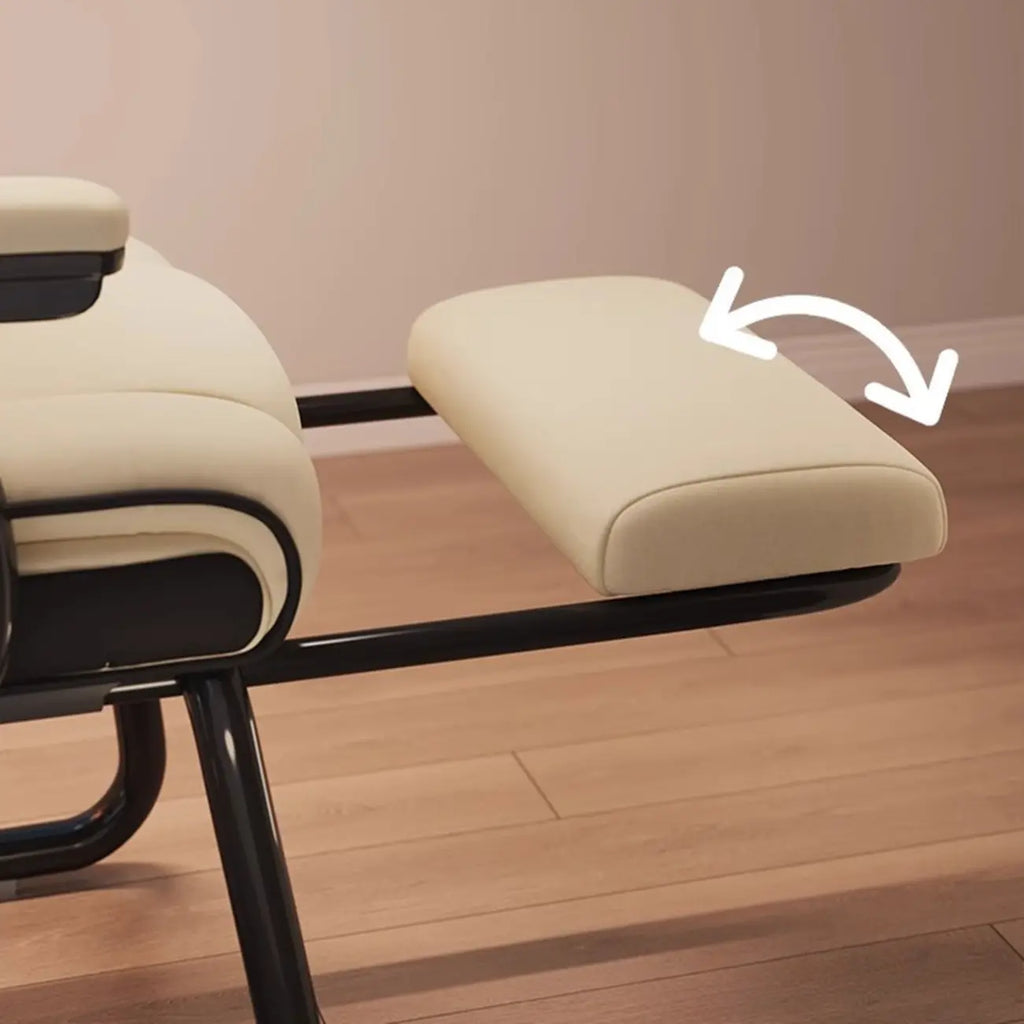 Fauteuil de direction ergonomique en cuir jaune à dossier haut