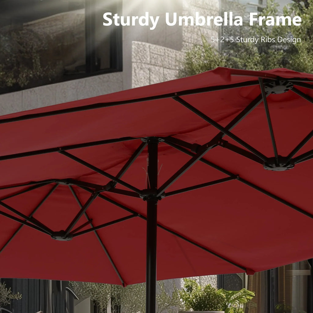 MAISON ARTS Grand Parasol Double Face de 4,5 m avec Base Incluse pour Patio