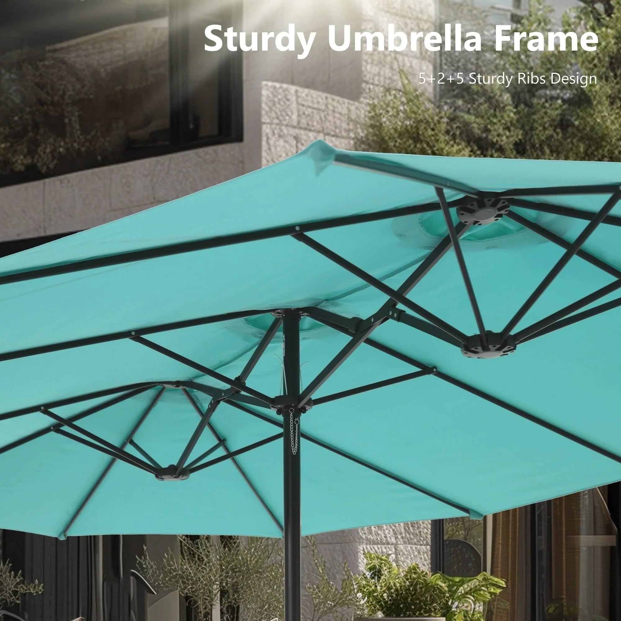 MAISON ARTS Grand Parasol Double Face de 4,5 m avec Base Incluse pour Patio