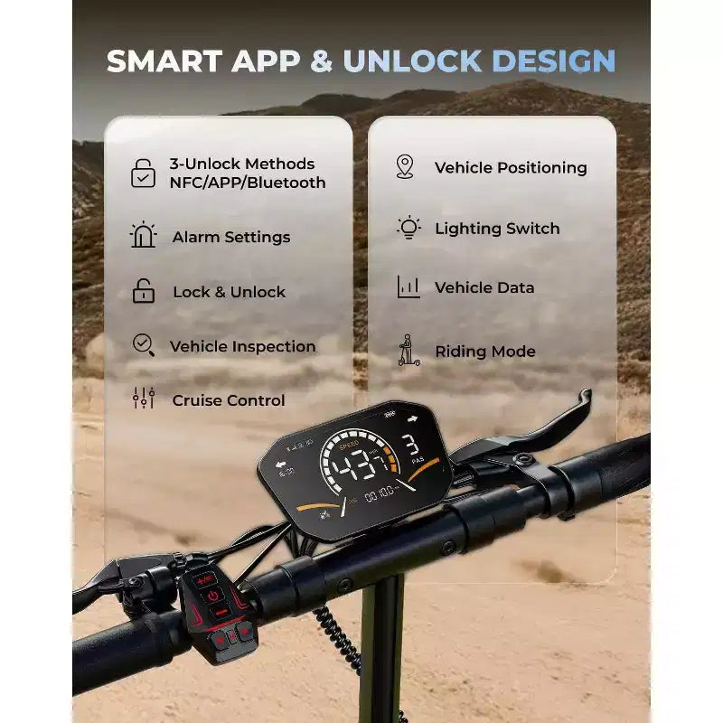 Trottinette électrique ECOLEAP L7 pour adultes, moteur de crête de 1500W, 45 km/h, autonomie de 80 km, double suspension, freins à disque avant et arrière, UL