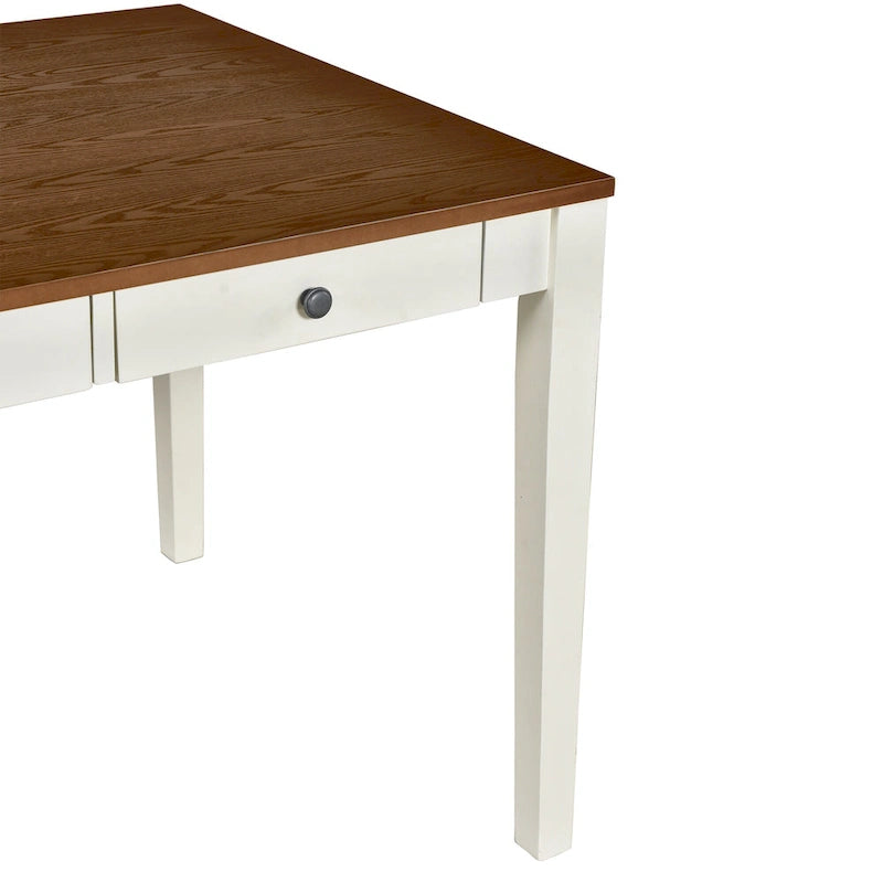 Ensemble de salle à manger 6 pièces en bois avec 4 chaises et un banc, table avec tiroir