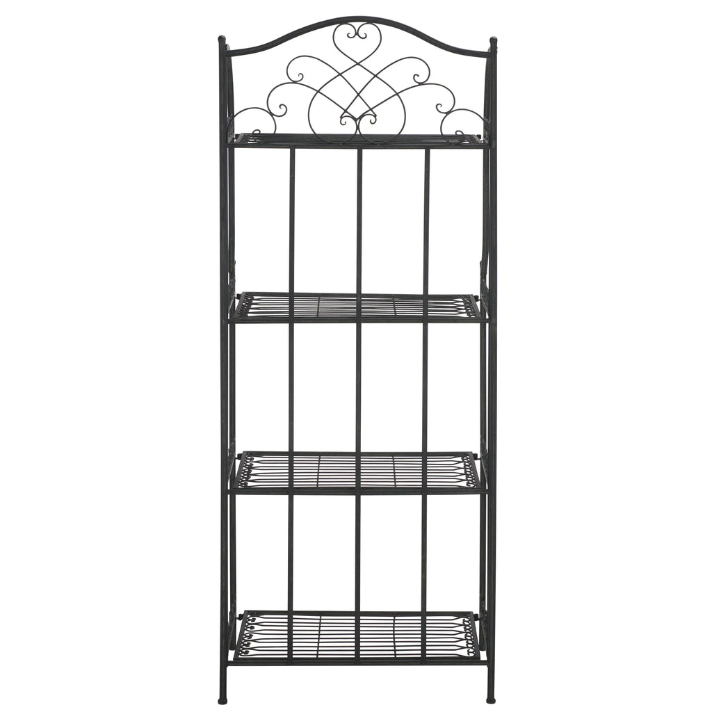 SAFAVIEH Bryn Étagère de boulanger d'extérieur victorienne en fer forgé à 4 niveaux - 63,5 cm l x 38,1 cm P x 160 cm H - 25L x 15P x 63H