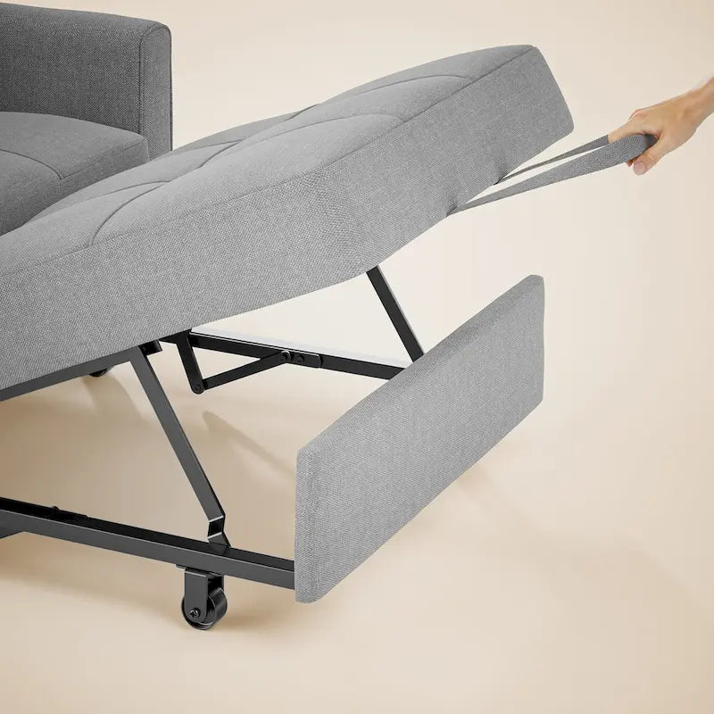 Canapé-lit convertible 3 en 1, chaise longue rembourrée réglable et pliable