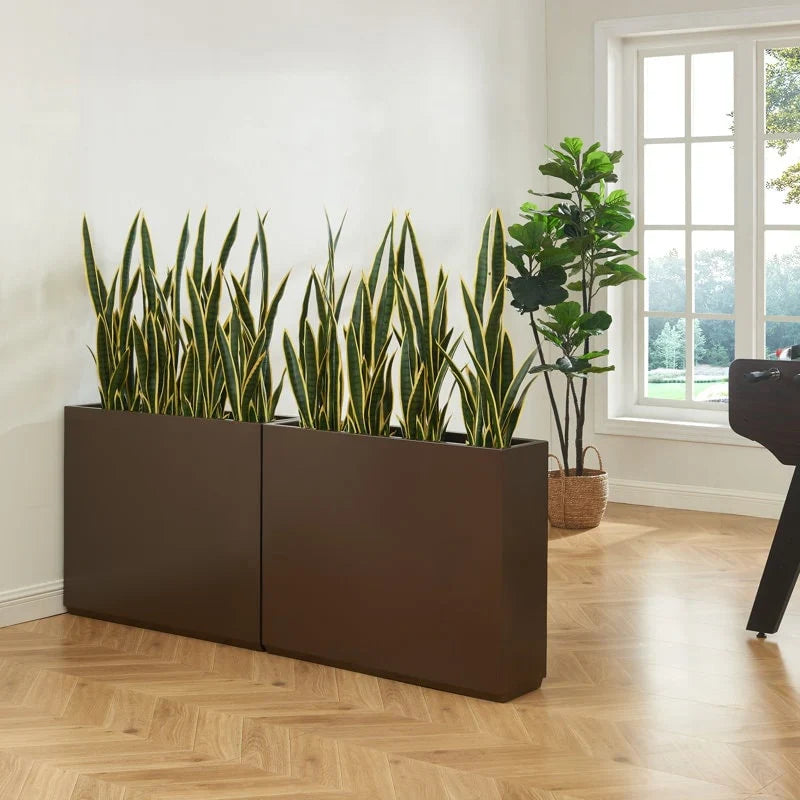 Jardinière Métallique Haute pour Plantes d'Extérieur, 38 po L x 10 po l x 30 po H, Longue et Haute Jardinière en Métal - 38x30x10