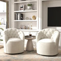 Fauteuil pivotant à 360 degrés en velours moderne SEYNAR avec dossier capitonné (lot de 2)