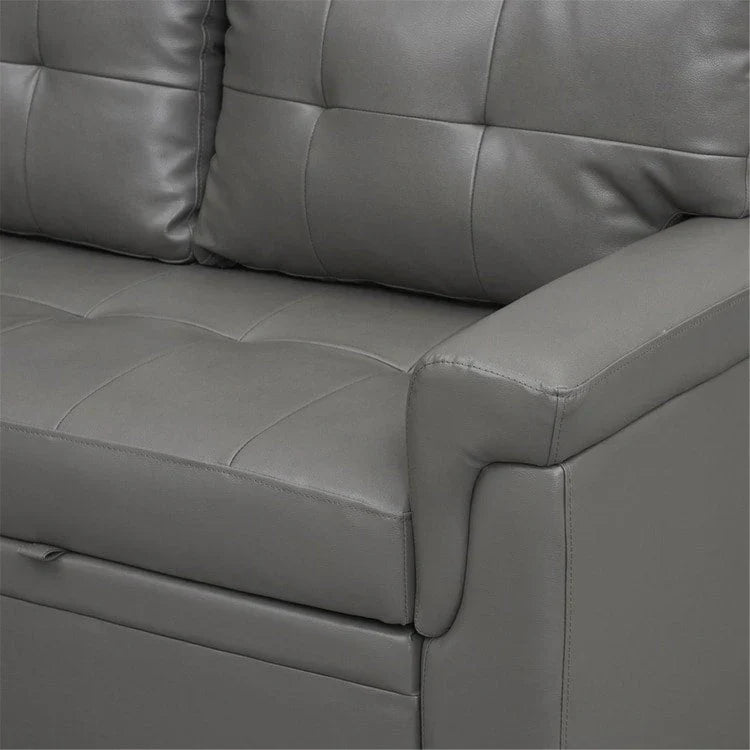 Canapé d'angle réversible convertible avec lit gigogne, méridienne de rangement et pieds durables