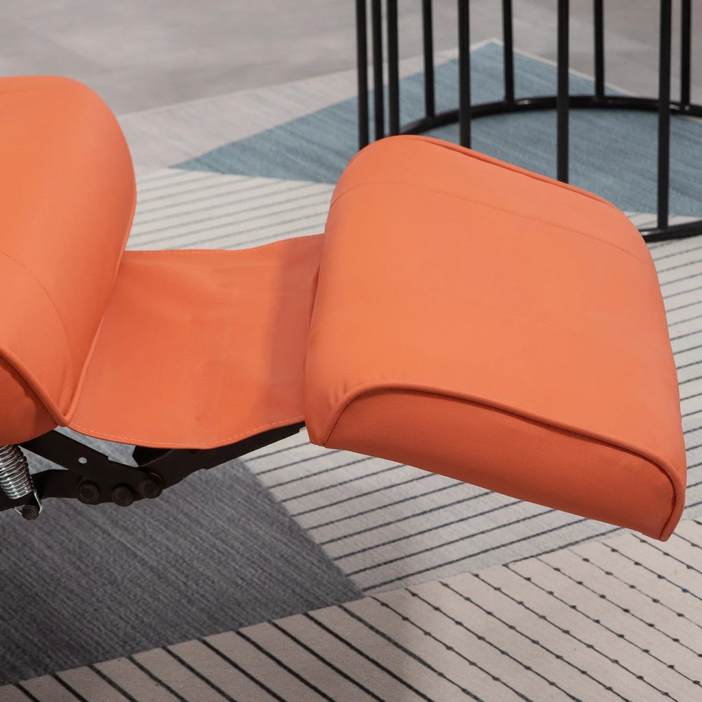 Fauteuil inclinable manuel pivotant en similicuir HomCom avec repose-pieds confortable et relaxant