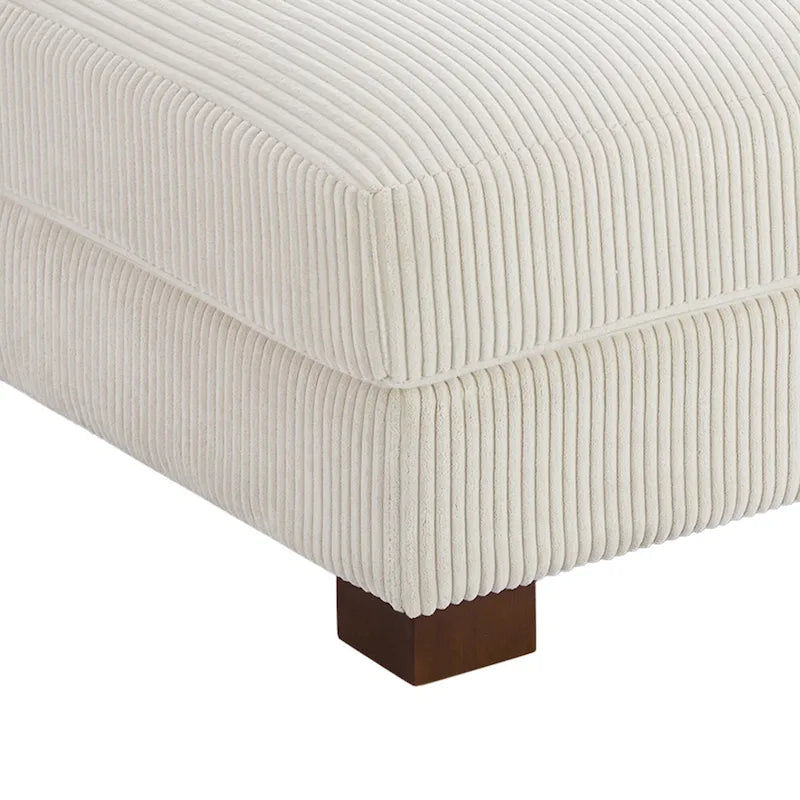 Pouffe d'appoint oversize en velours côtelé moderne