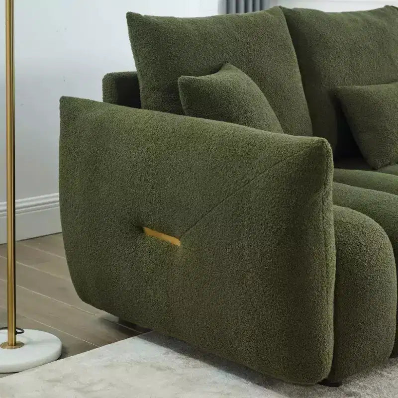 GDFStudio Alanna Canapé 3 places moderne en tissu peluche 79,5 po avec oreillers