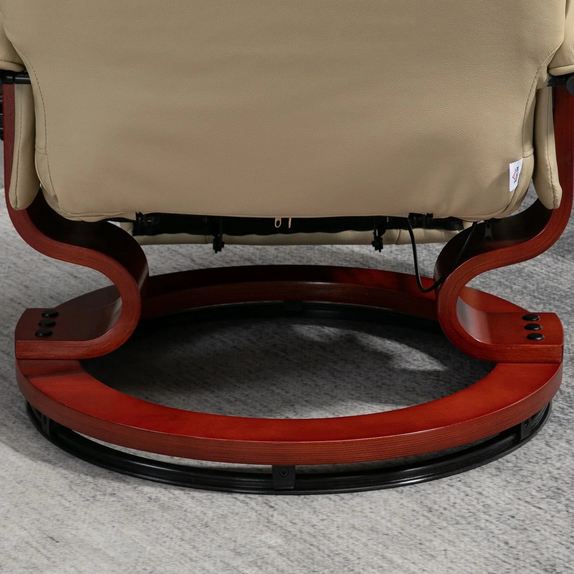Fauteuil inclinable manuel pivotant en similicuir HomCom avec repose-pieds confortable et relaxant