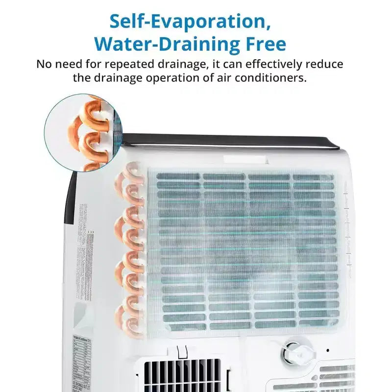 Climatiseur GustoWave 14000 BTU avec télécommande, unité de climatisation portable pour pièces jusqu'à 70 m², blanc/noir