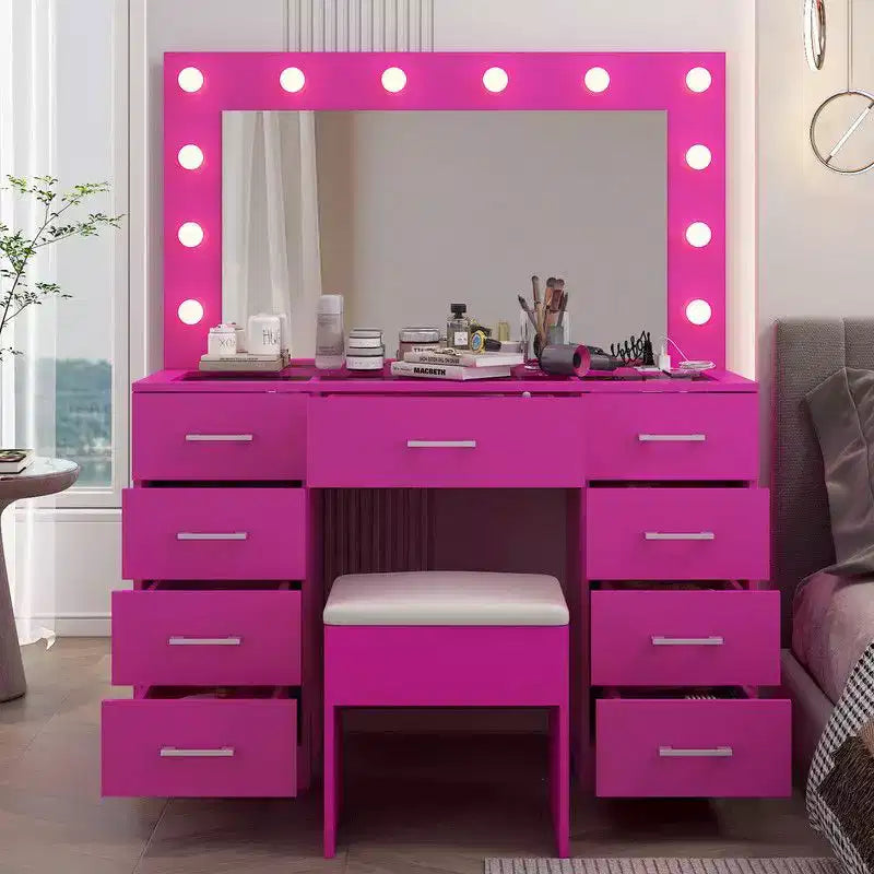 Ensemble de coiffeuse blanche