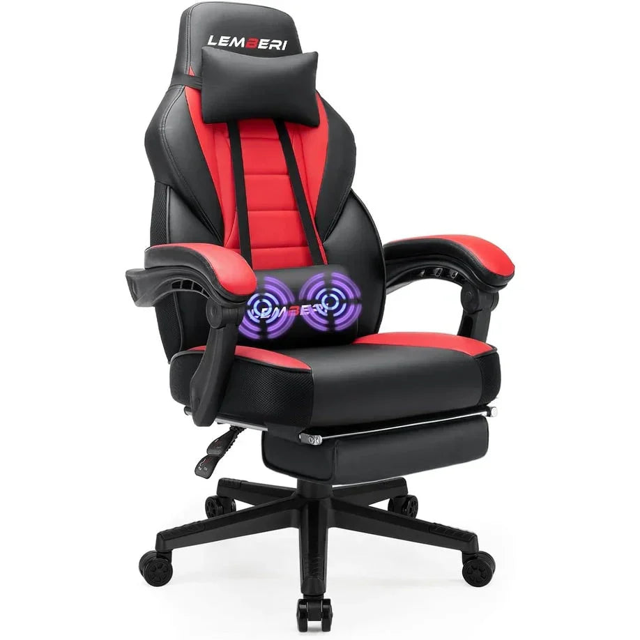 Chaise de jeu style course BOSSIN, fauteuil gamer grande taille 300 lb, chaise d'ordinateur à dossier haut