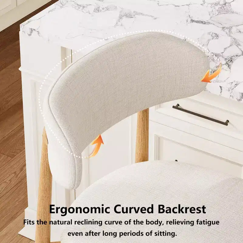 Tabouret de bar hauteur comptoir avec siège rembourré et pieds en métal, chaise d'îlot de cuisine moderne de 66,8 cm