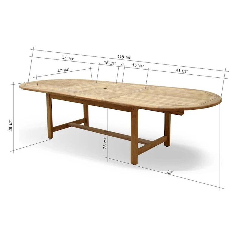 Ensemble de salle à manger extérieur extensible Amazonia Teak Sessa 13 pièces - 13 pièces