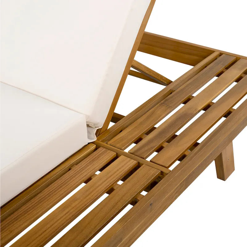 Christopher Knight Home - Ensemble de 2 chaises longues Michael en acacia pour l'extérieur