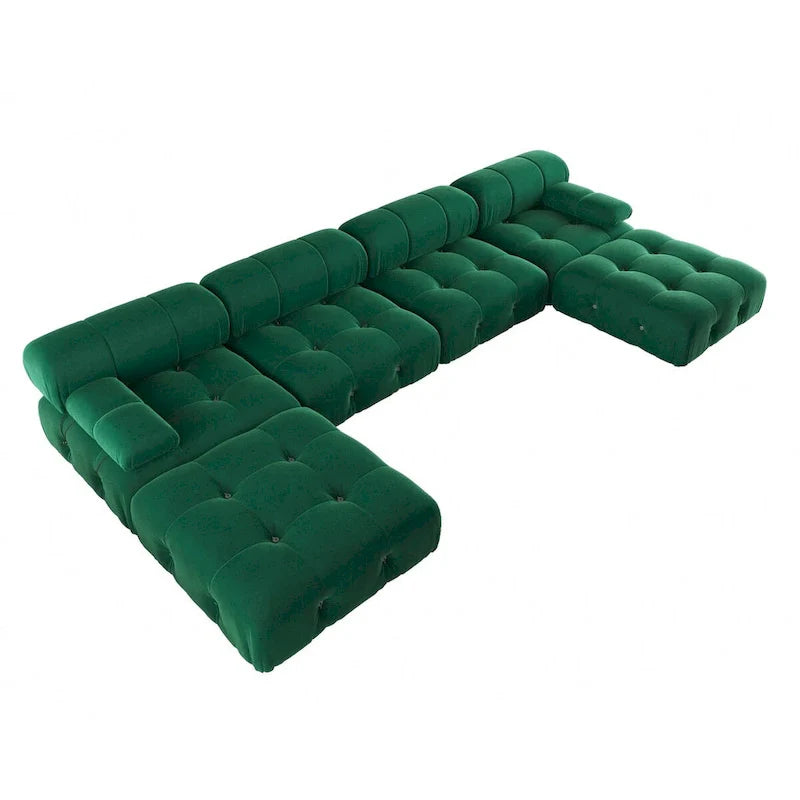 138 Canapé sectionnel modulable convertible, canapés et sofas minimalistes en velours en forme de U