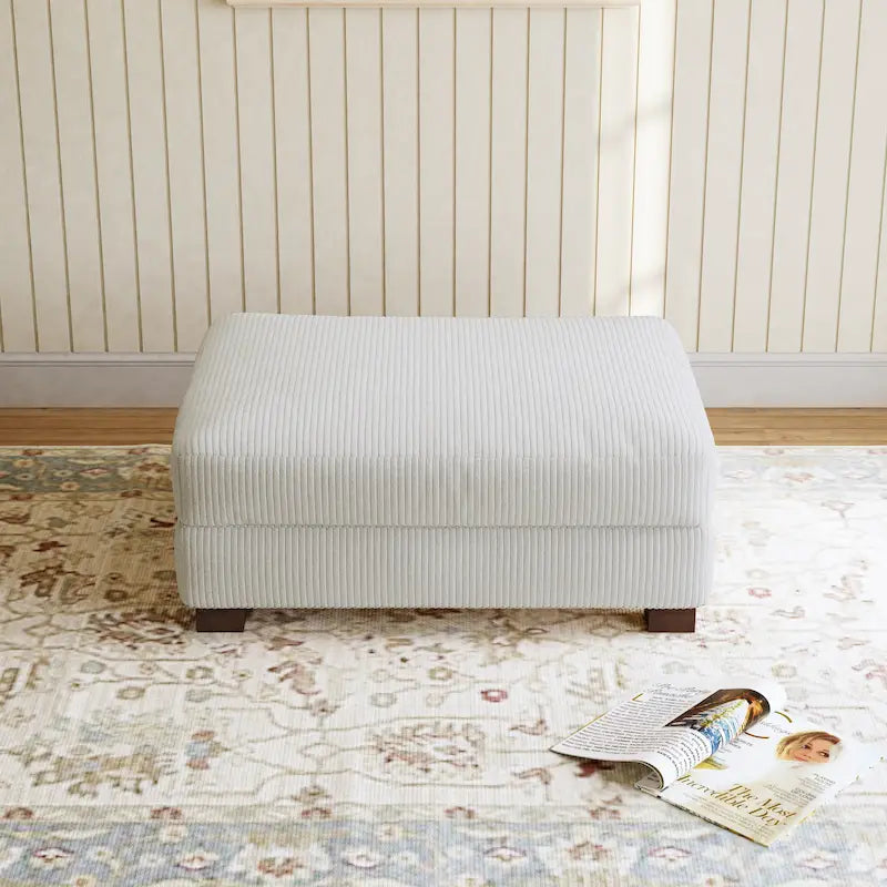 Pouffe d'appoint oversize en velours côtelé moderne