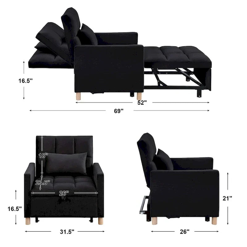 Aukfa Canapé-Lit Convertible une Place avec Oreiller