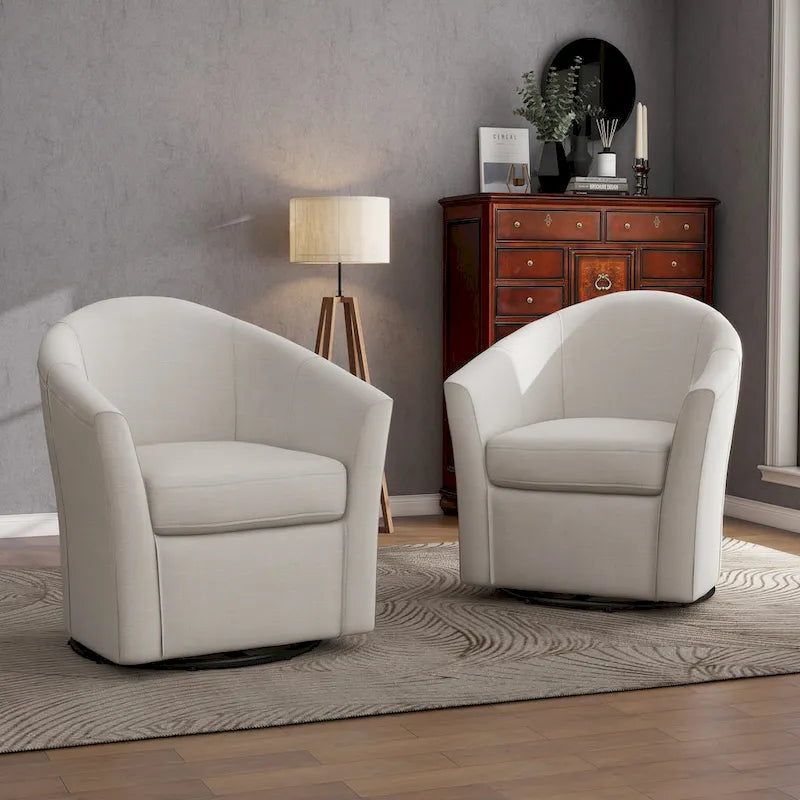 Lot de 2 fauteuils pivotants modernes avec accoudoirs pour salon