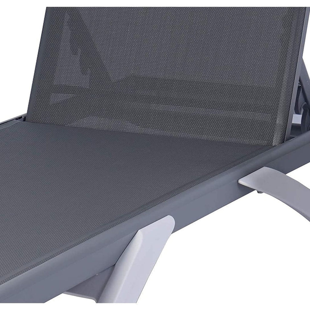 Kozyard Alan Chaise longue de patio inclinable et réglable, entièrement plate, en aluminium et résine de polypropylène