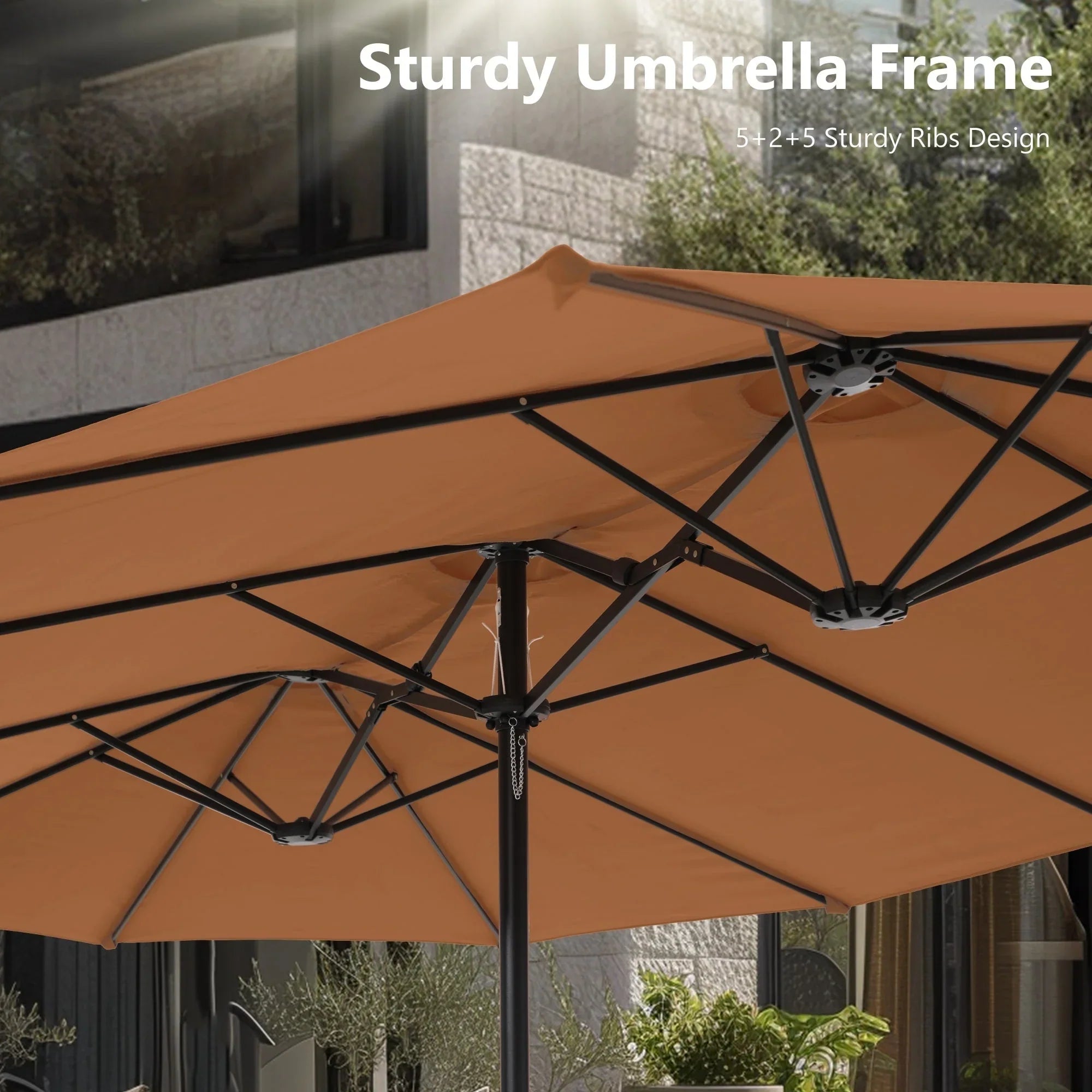 MAISON ARTS Grand Parasol Double Face de 4,5 m avec Base Incluse pour Patio
