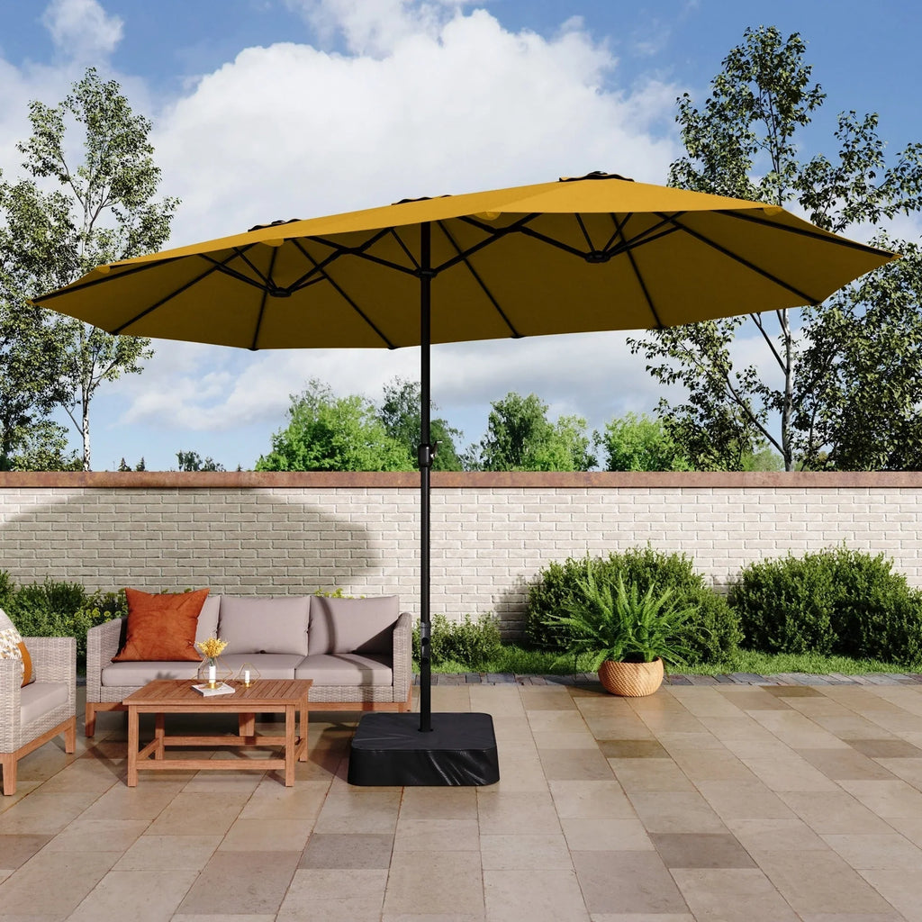 MAISON ARTS Grand Parasol Double Face de 4,5 m avec Base Incluse pour Patio