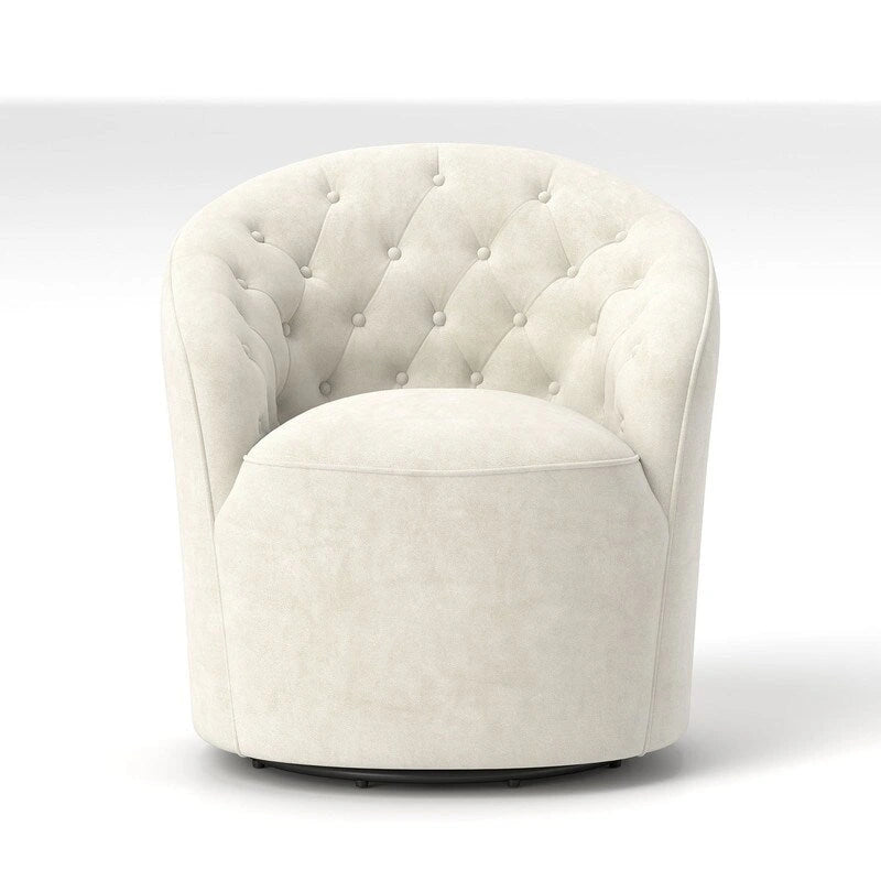 Fauteuil pivotant à 360 degrés en velours moderne SEYNAR avec dossier capitonné (lot de 2)