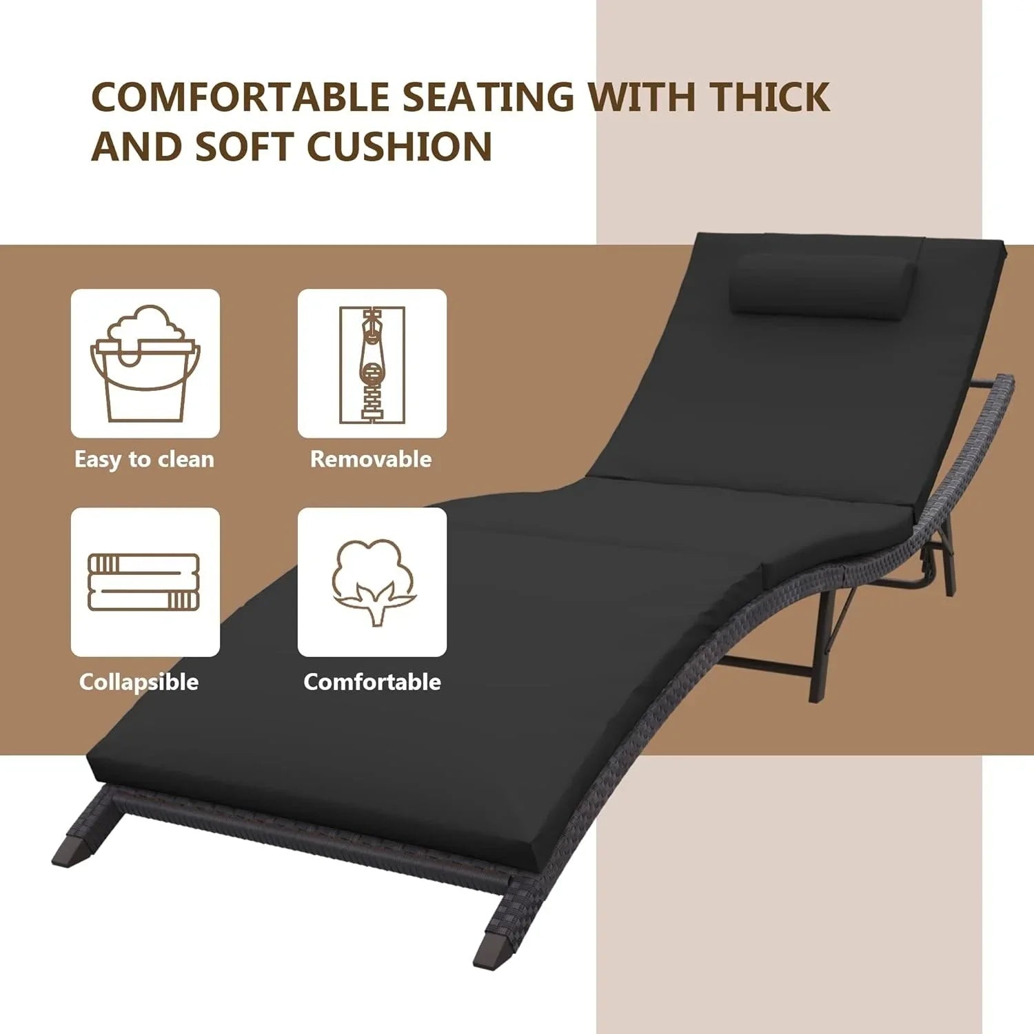 Ensemble de 3 chaises longues d'extérieur Kullavik
