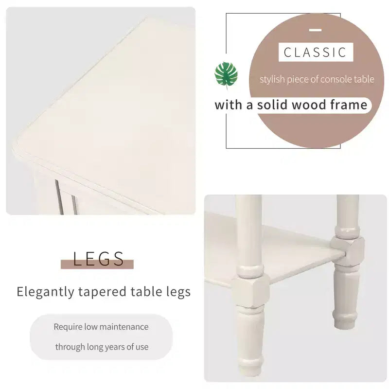 Console étroite de 60 cm avec 3 tiroirs et étagère, table d'appoint pour petite entrée ou salon