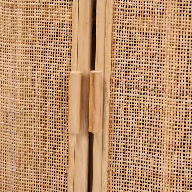 bali & pari Yanka Meuble de rangement en rotin naturel : Fait main, 2 étagères, design bohème