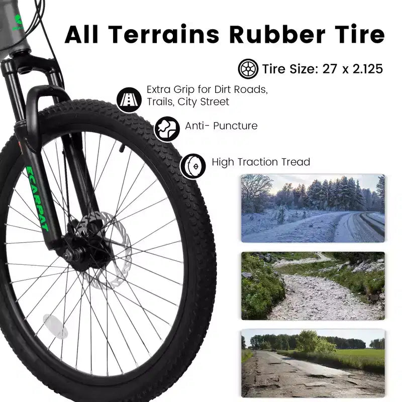 Vélo de montagne Okak 27,5 pouces avec double amortisseur avant et arrière, VTT 21 vitesses avec frein à disque mécanique, vélo adulte pour hommes et femmes