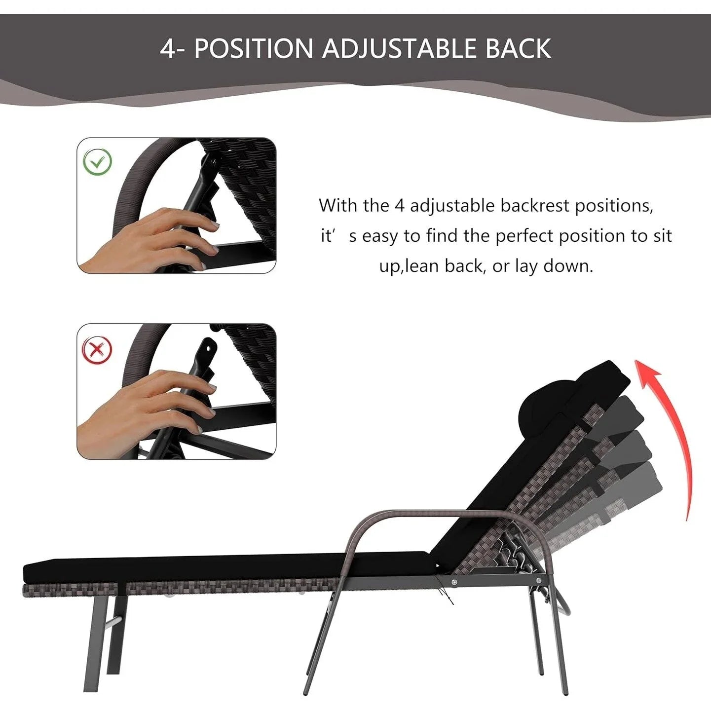 Ensemble de 3 chaises longues d'extérieur Kullavik