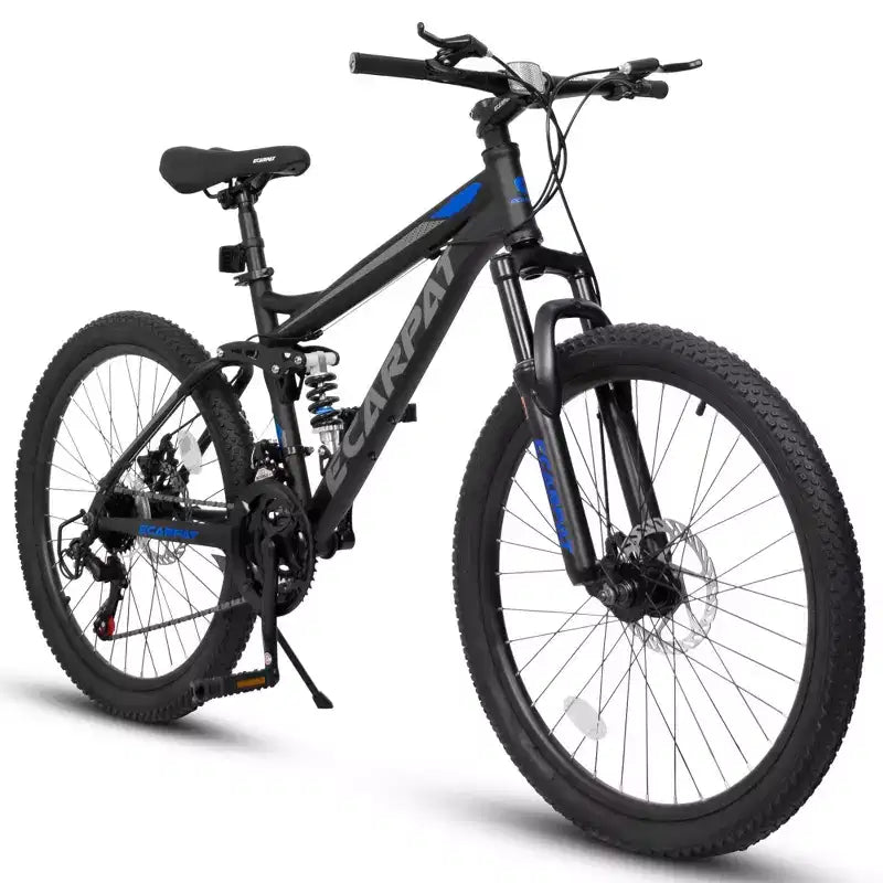 VTT Okak 26 pouces avec freins à disque, vélo adulte 21 vitesses avec cadre durable et double amortissement arrière, vélo pour le cyclisme sur route en ville
