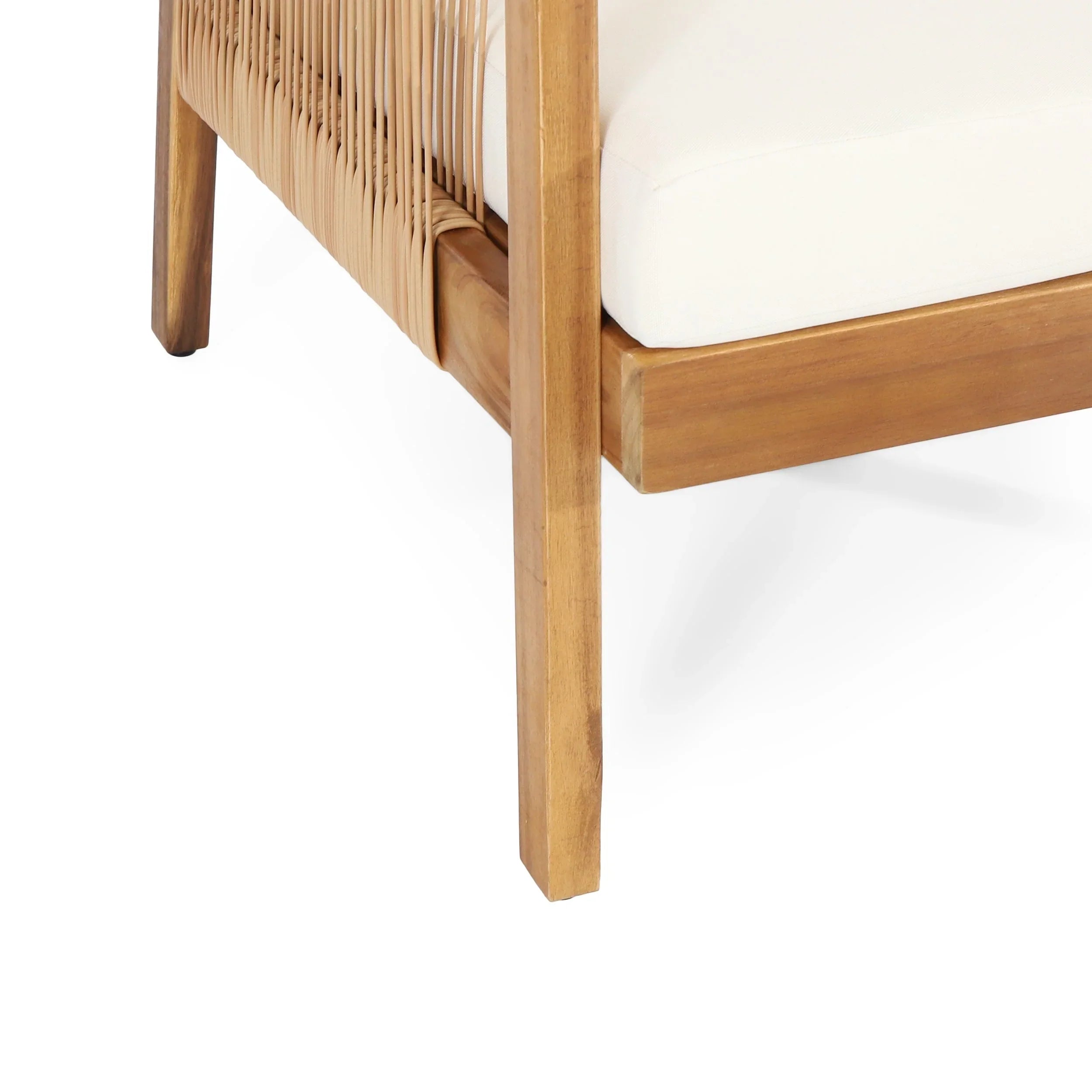 Ensemble de fauteuils de club en bois d'acacia et osier Jabe Outdoor de Christopher Knight Home