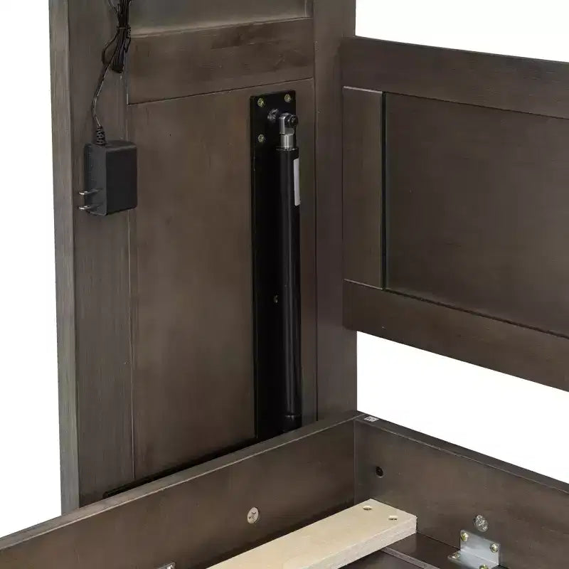 Lit escamotable double avec éclairage LED, peut être plié en armoire, armoire-lit murale dissimulée pour chambre d'amis