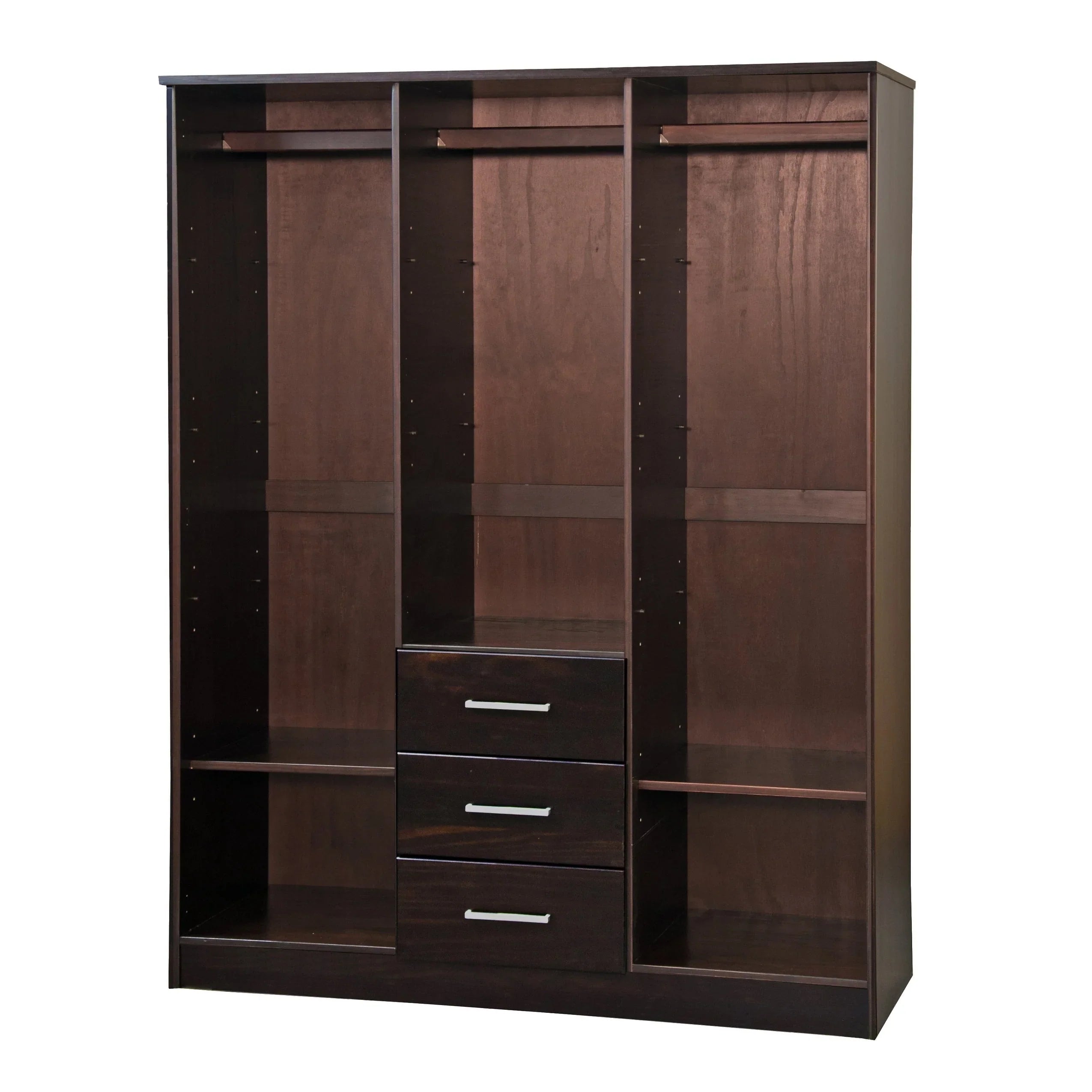 Palace Imports Armoire Cosmo 3 portes 100 % bois massif avec portes en bois massif ou portes miroir