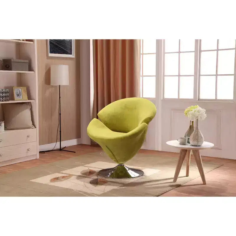 Manhattan Comfort Lot de 4 Chaises d'appoint pivotantes Tulip Orange/Jaune : Revêtement en velours, Aucun assemblage requis