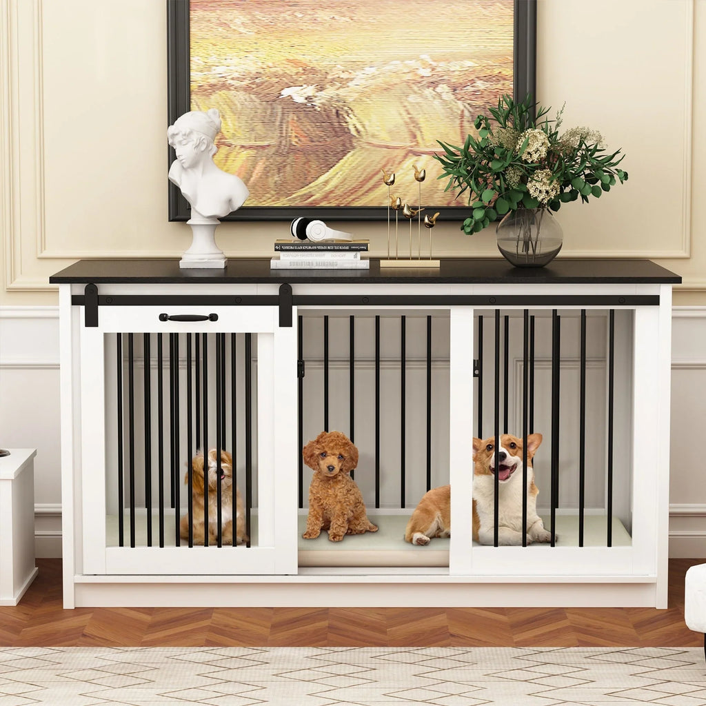 Résidence pour animaux de compagnie avec renfort en tube de fer Cage pour chien élégante et robuste